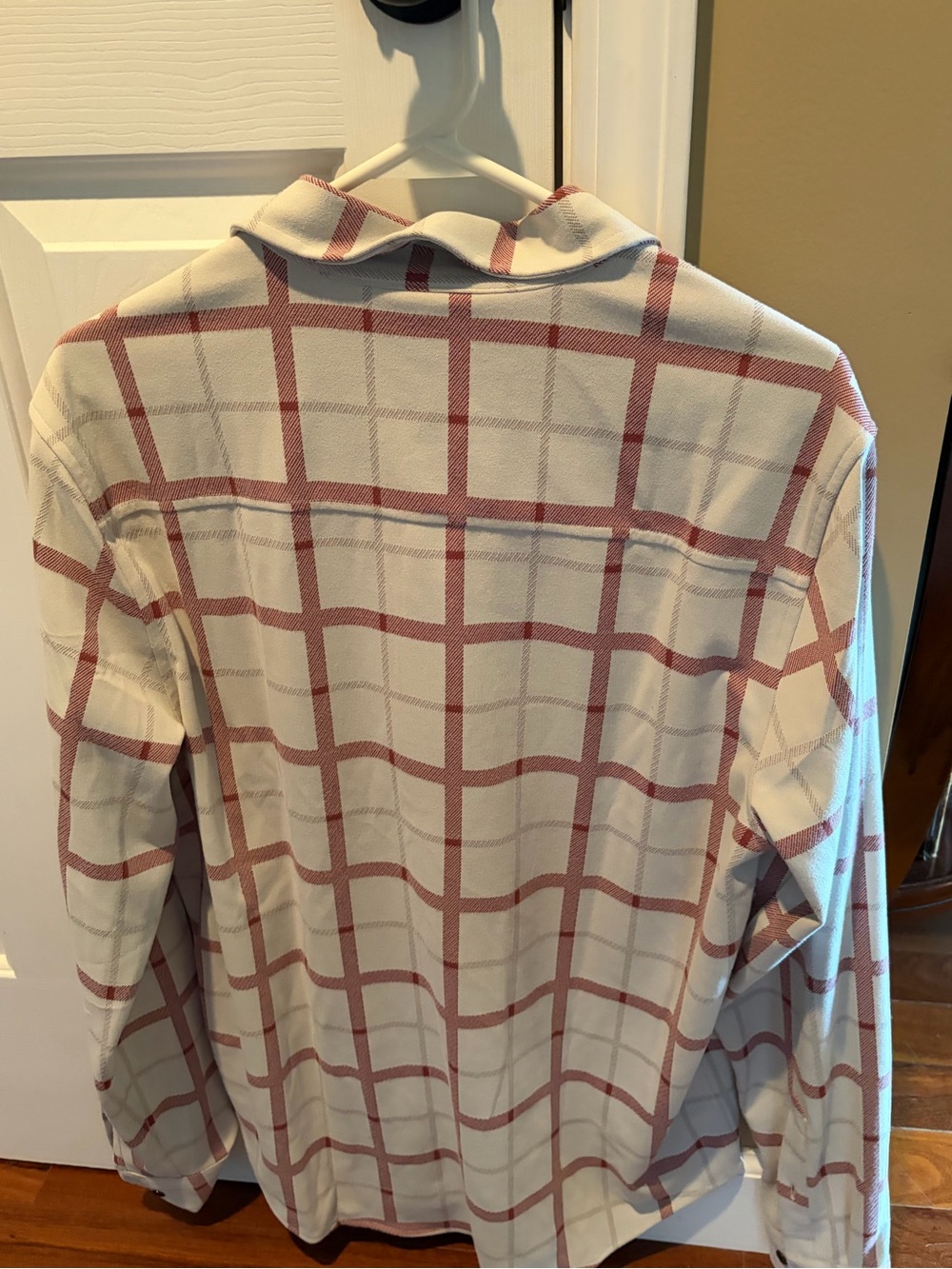 NWT Rhone Men’s White Plaid Long-Sleeve Shirt with Rust Grid - Medium - Picture 4 of 4
